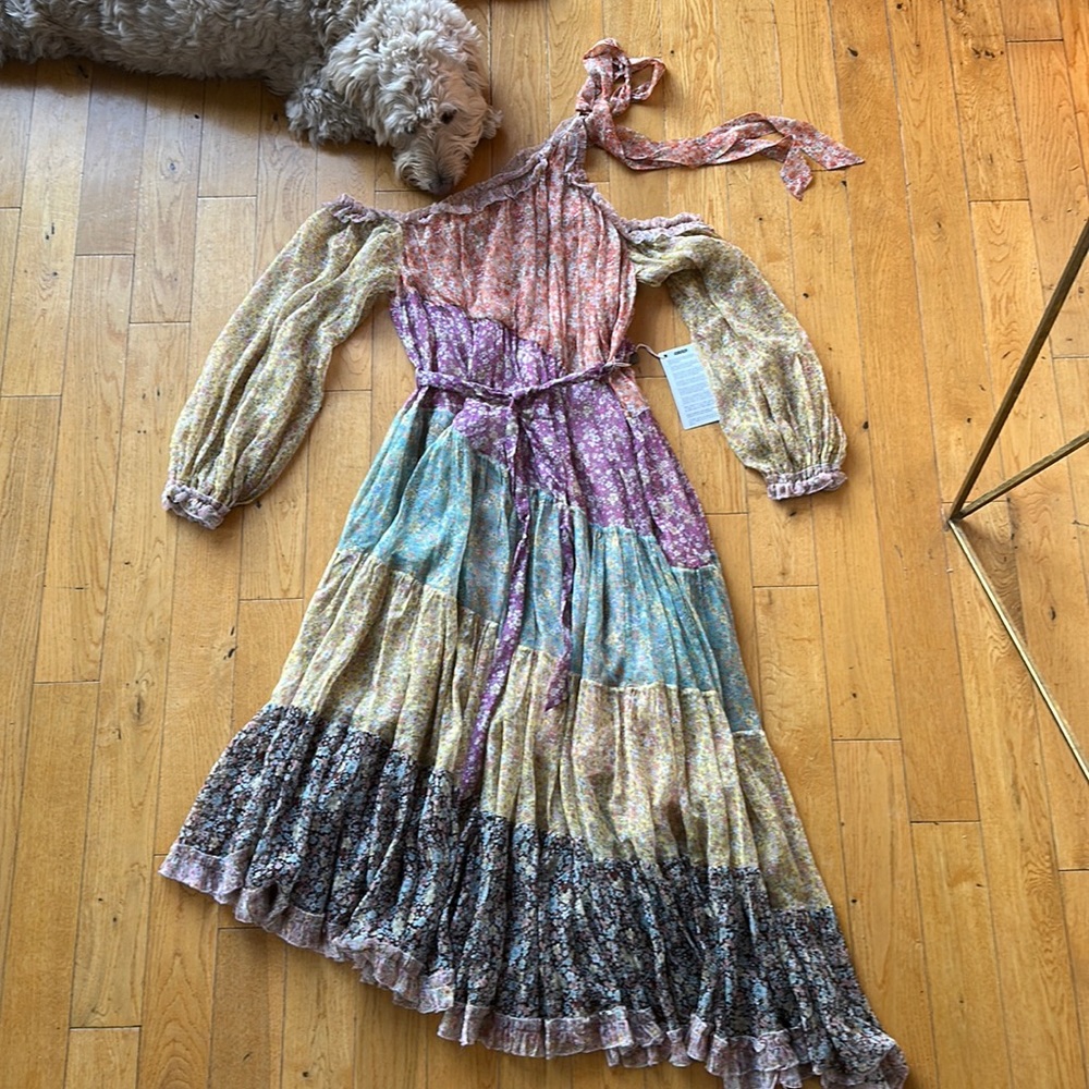 ZIMMERMANN Carnaby Frill Cold-Shoulder Floral-Print Silk-georgette Midi Dress!